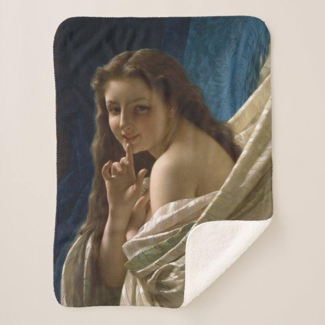 Sensual Young Flirty Woman Sherpa Blanket (Front)