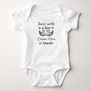 Sent With A Kiss By My Custom In Heaven Baby Bodysuit