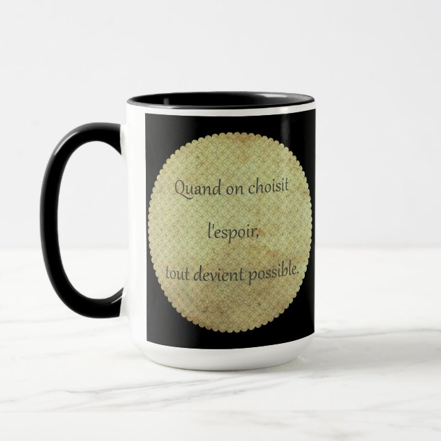 Sentence motivation - proverb in French - vintage Mug (Left)