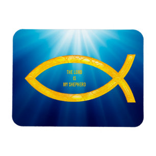 Sentence THE LORD IS MY SHEPHERD   Christian Fish Magnet