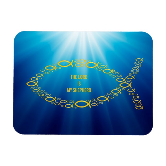 Sentence THE LORD IS MY SHEPHERD | Christian Fish Magnet (Horizontal)
