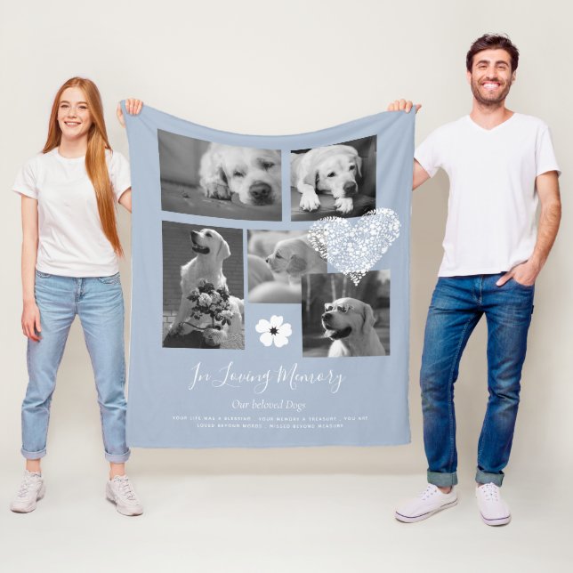 Sentimental Dog Memorial Keepsake Gift Add Poem Fleece Blanket (In Situ)