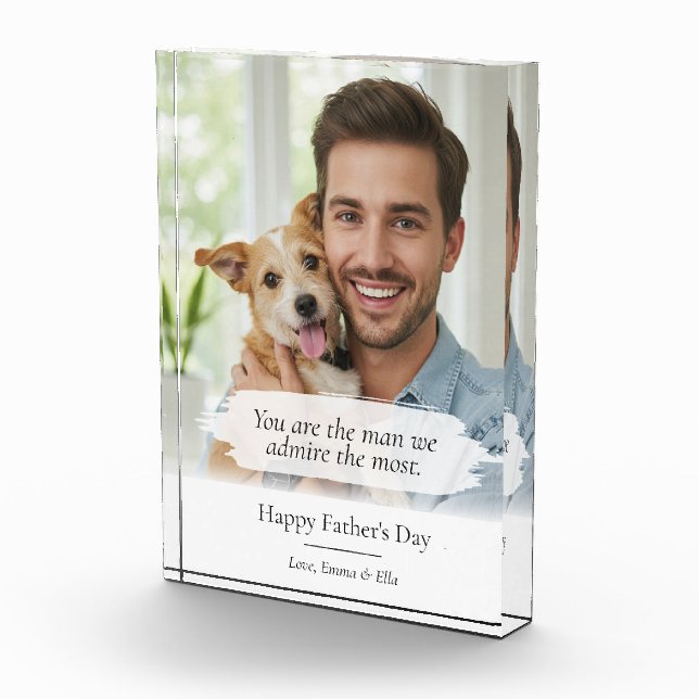 Sentimental Father's Day Unique Modern Photo Block (Right)