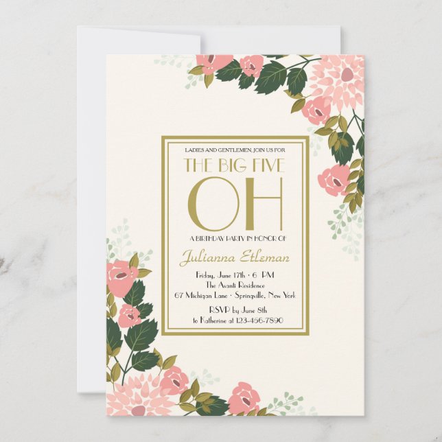 Sentimental Floral Invitation (Front)