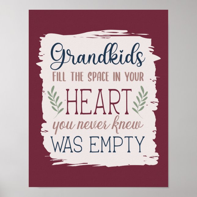 Sentimental Grandparent's Day Quote Keepsake Gift Poster (Front)