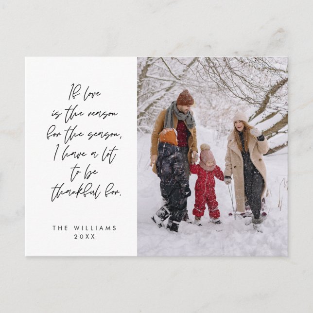 Sentimental, Merry Christmas, Family Photo Postcard (Front)