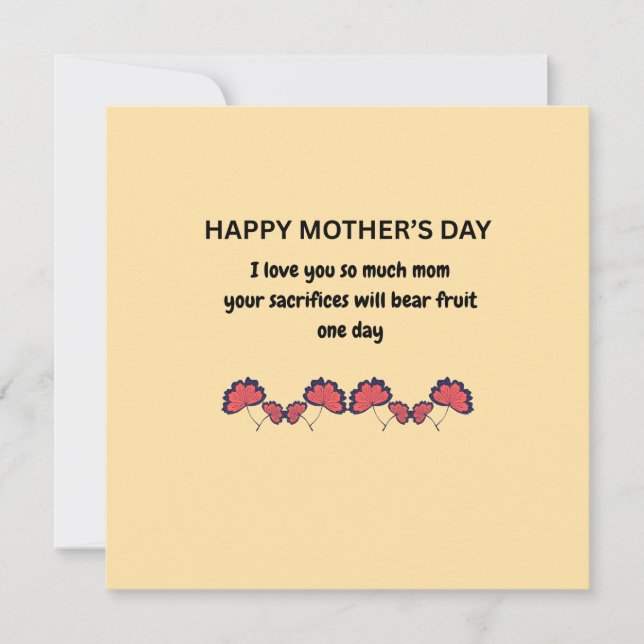 Sentimental Mother's Day Quote Card (Front)