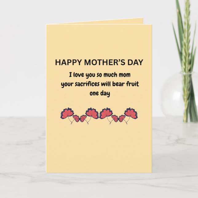 Sentimental Mother's Day Quote Card (Front)