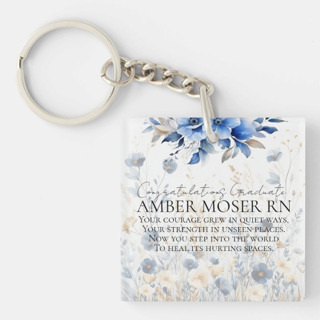 Sentimental Nursing Graduation Tribute Key Ring (Front)