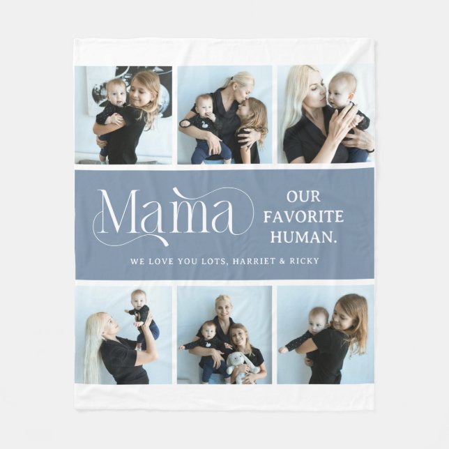 Sentimental Photo Collage Mama Keepsake  Fleece Blanket (Front)