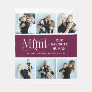 Sentimental Photo Collage Mimi Keepsake  Fleece Blanket