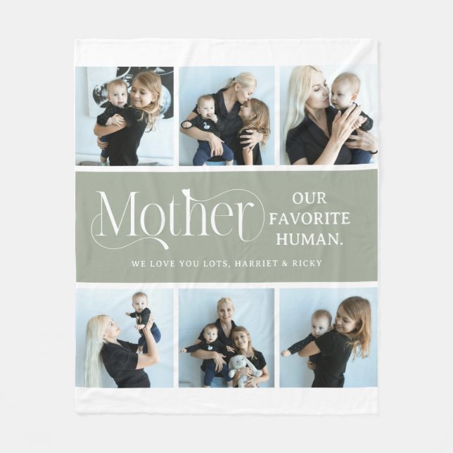 Sentimental Photo Collage Mother Keepsake  Fleece Blanket (Front)