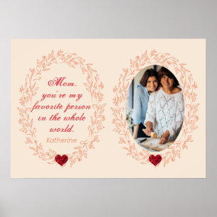 Sentimental Photo Keepsake Elegant Mothers Day Poster