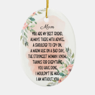 Sentimental words For Mum Ceramic Tree Decoration