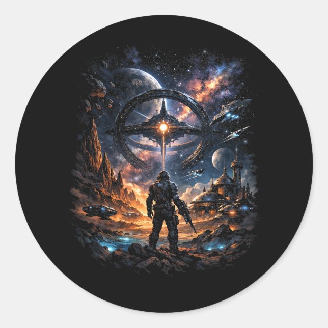 Sentinel of the Star Gate Classic Round Sticker (Front)
