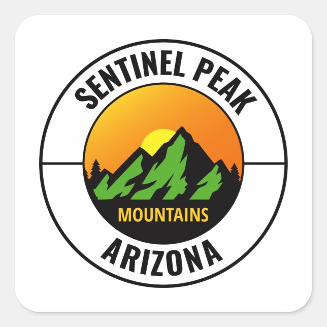 Sentinel Peak Mountain Tucson Arizona Square Sticker (Front)