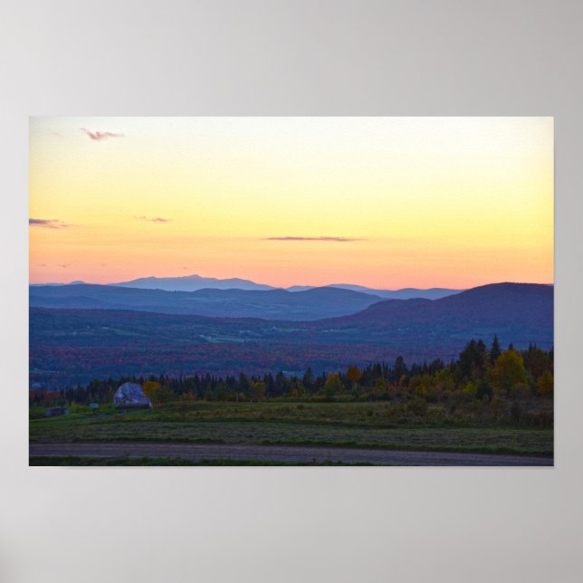 Sentinel Rock Vermont Sunset  Poster (Front)