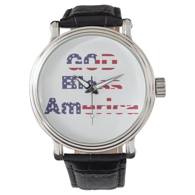 Sentinel Wrist Watch - Bold God Bless America  (Front)