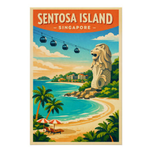 Sentosa Island, Singapore travel Poster