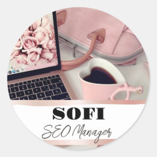 Seo Social Media Manager Instagram Coffee Classic Round Sticker