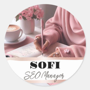 Seo Social Media Manager Instagram Coffee Classic Round Sticker
