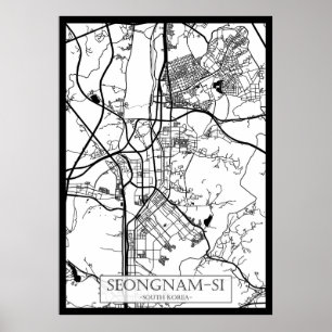 Seongnam-si South Korea City Map Poster
