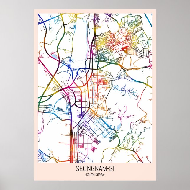  Seongnam-si South Korea City Map Poster (Front)