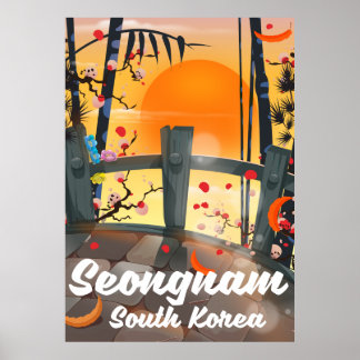 Seongnam South Korea travel poster