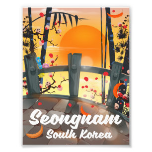 Seongnam South Korea travel poster