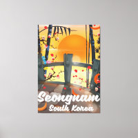 Seongnam South Korea travel poster