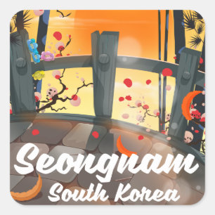Seongnam South Korea travel poster Square Sticker