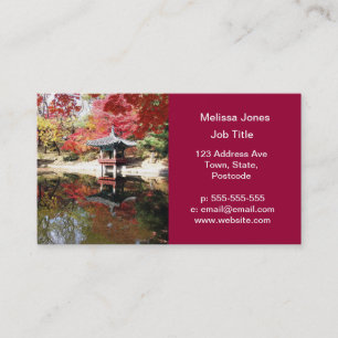 Seoul Autumn Japanese Garden Business Card