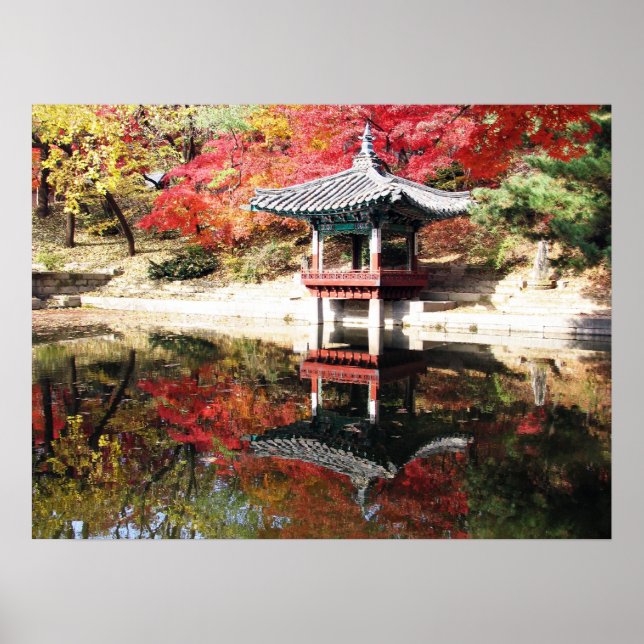Seoul Autumn Japanese Garden Poster (Front)