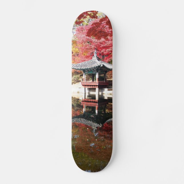 Seoul Autumn Japanese Garden Skateboard (Front)