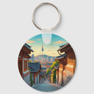 Seoul Bukchon South Korea Sunset Key Ring