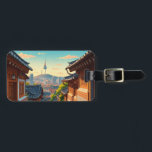 Seoul Bukchon South Korea Sunset Luggage Tag<br><div class="desc">Seoul is the capital of South Korea and a vibrant city with a rich history and culture. It is home to over 10 million people and is one of the most populous cities in the world. Seoul is a major economic and cultural centre, and it is known for its modern...</div>