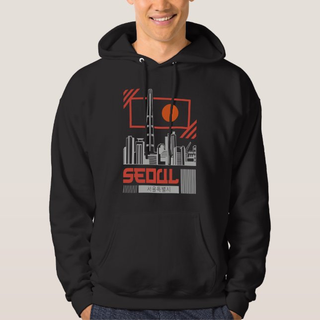 Seoul Capital City of South Korea Hangul Korean Wr Hoodie (Front)