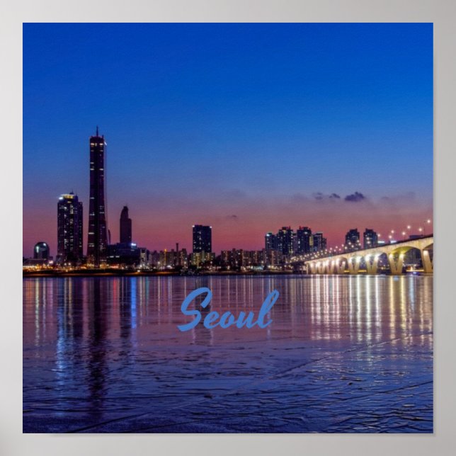 Seoul Capital of South Korea City Skyline Poster (Front)