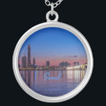 Seoul Capital of South Korea City Skyline Silver Plated Necklace<br><div class="desc">Seoul Capital of South Korea City Skyline</div>