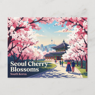 Seoul Cherry Blossoms South Korea Postcard