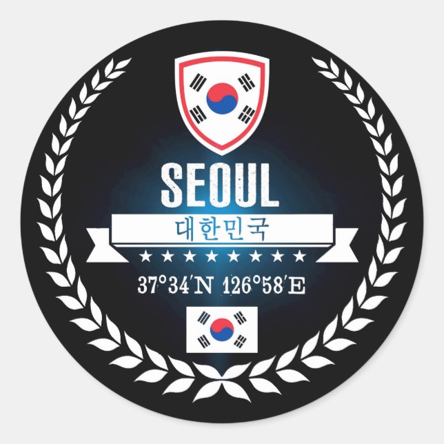 Seoul Classic Round Sticker (Front)