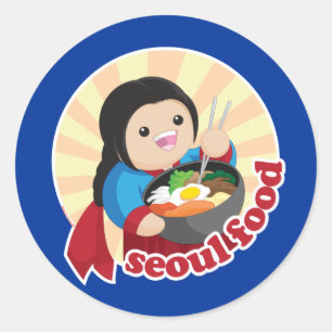 Seoul Food Classic Round Sticker