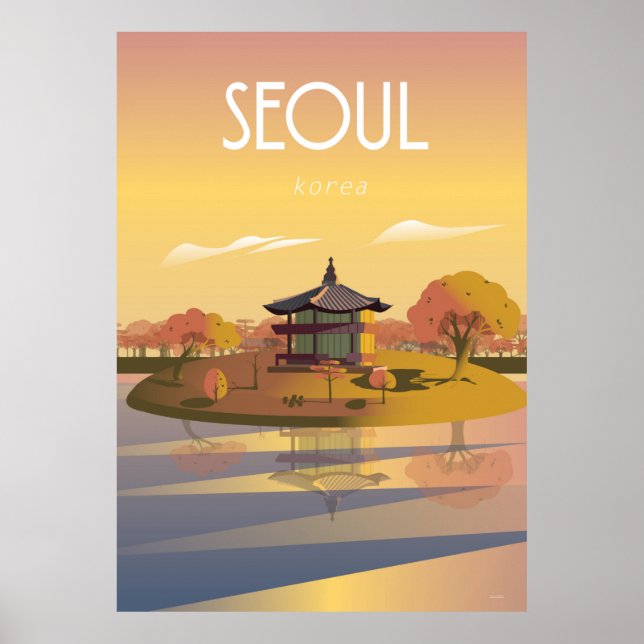 Seoul Korea Travel Poster  (Front)