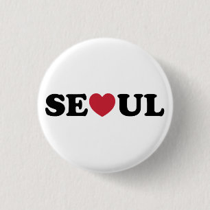 Seoul Love Heart 3 Cm Round Badge