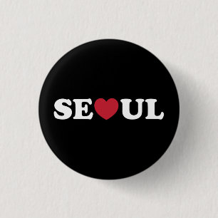 Seoul Love Heart 3 Cm Round Badge