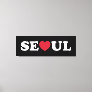 Seoul Love Heart Canvas Print