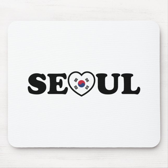 Seoul Love Heart Flag Mouse Mat (Front)