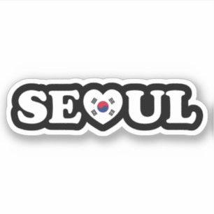 Seoul Love Heart Flag Sticker