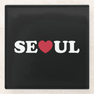 Seoul Love Heart Glass Coaster