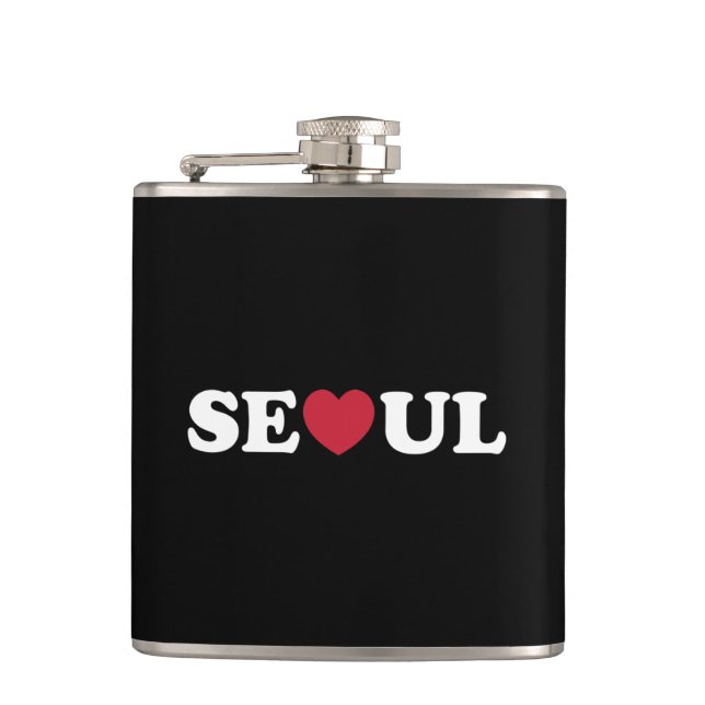 Seoul Love Heart Hip Flask (Front)